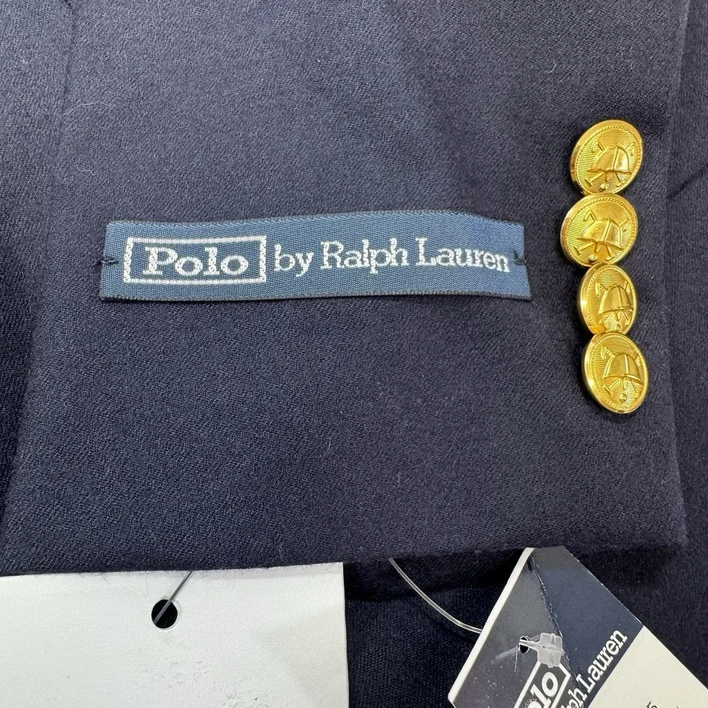 NEW Polo Ralph Lauren Wool Blazer Gold Buttons Italy Navy Youth Boys Sz 16 $325 - Picture 6 of 16